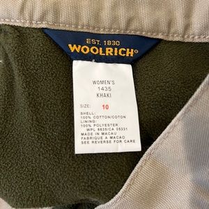 Woolrich Women’s Size 10 Flannel Lined Khaki